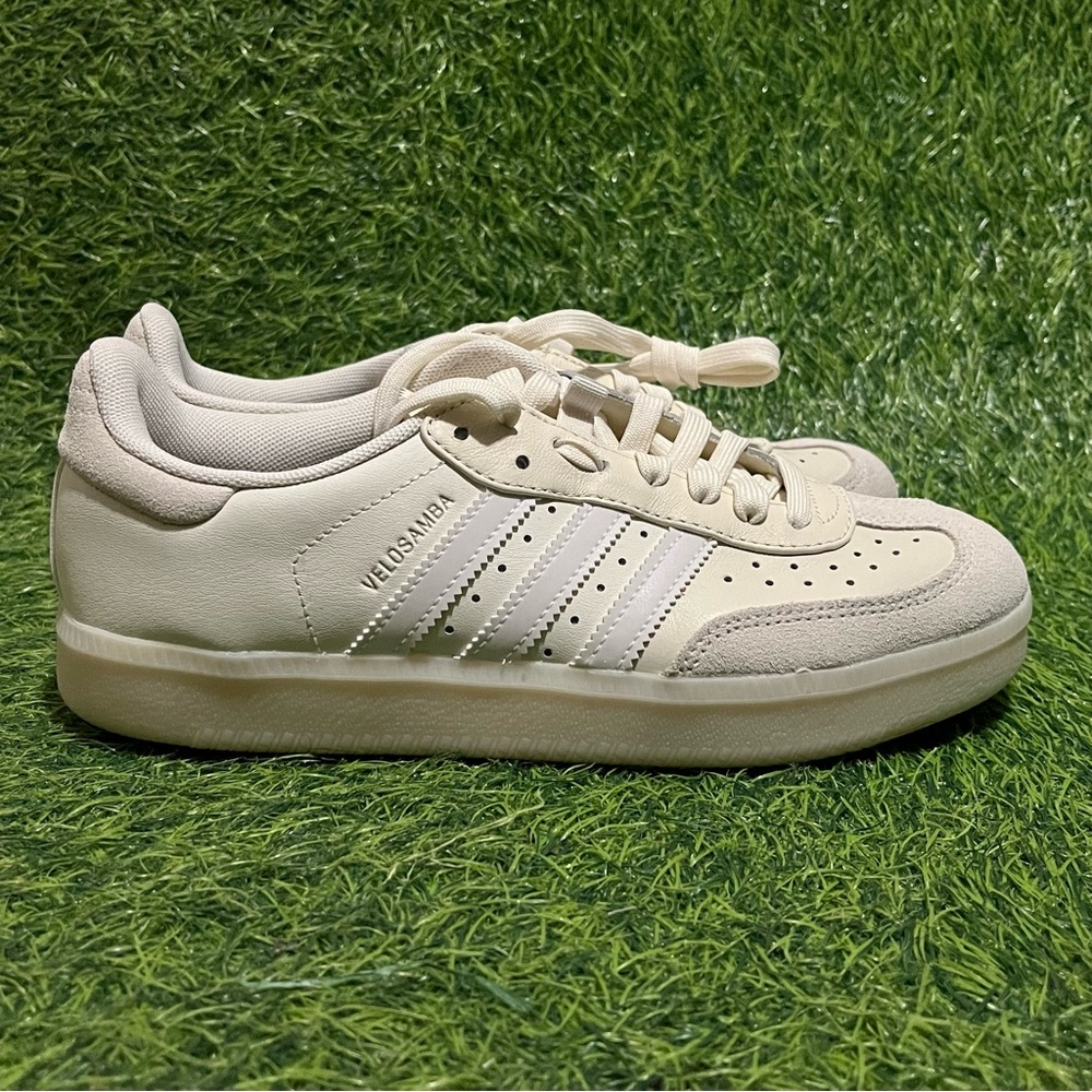 Adidas Velosamba Leather Cycling Shoes “Off White” Cream 3M JQ2323 Mens 6/ Wms 7 - Picture 4 of 10